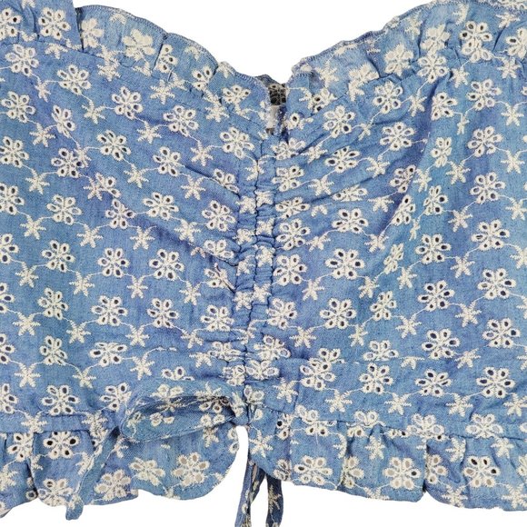 Le Lis Denim Eyelet Two Piece Outfit Sz S, NWT - Picture 7 of 13